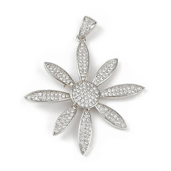 Brass Micro Pave Cubic Zirconia Pendants