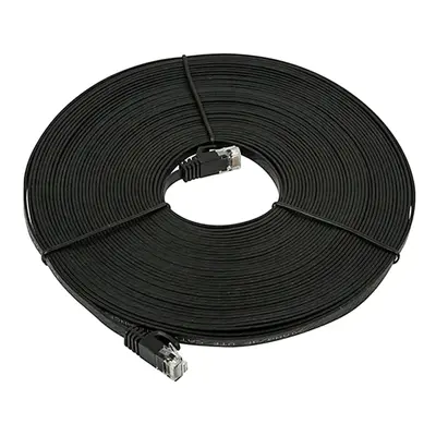 40890 Monoprice Cat6 Ethernet Patch Cable FLEXboot Flat Snagless RJ45 550MHz UTP Pure Bare Copper 30AWG 50ft Black