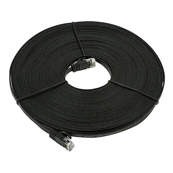 40890 Monoprice Cat6 Ethernet Patch Cable FLEXboot Flat Snagless RJ45 550MHz UTP Pure Bare Copper 30AWG 50ft Black
