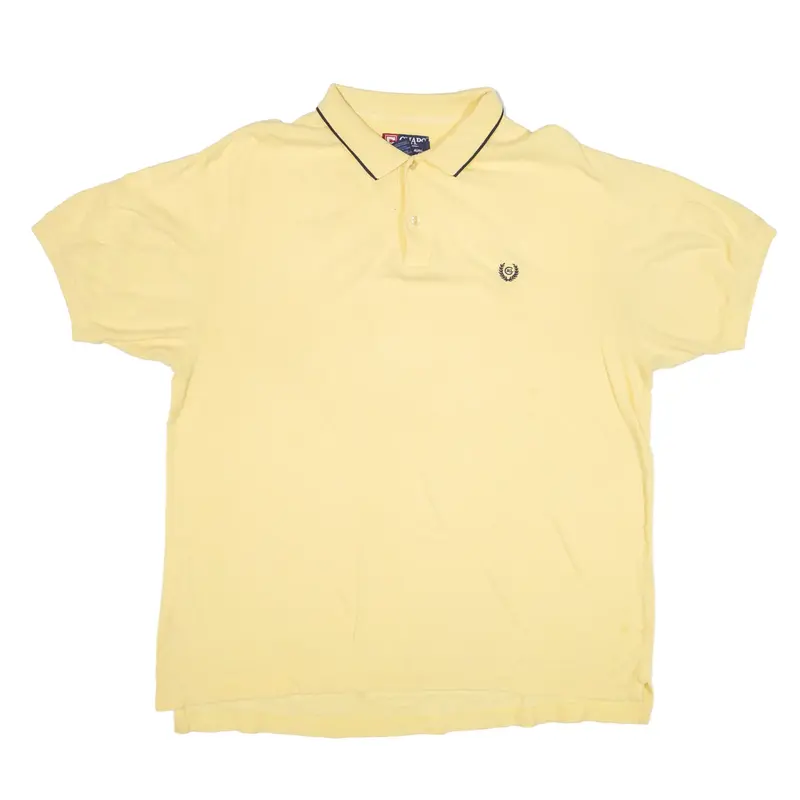 CHAPS RALPH LAUREN Polo Shirt Yellow Short Sleeve Mens 2XL