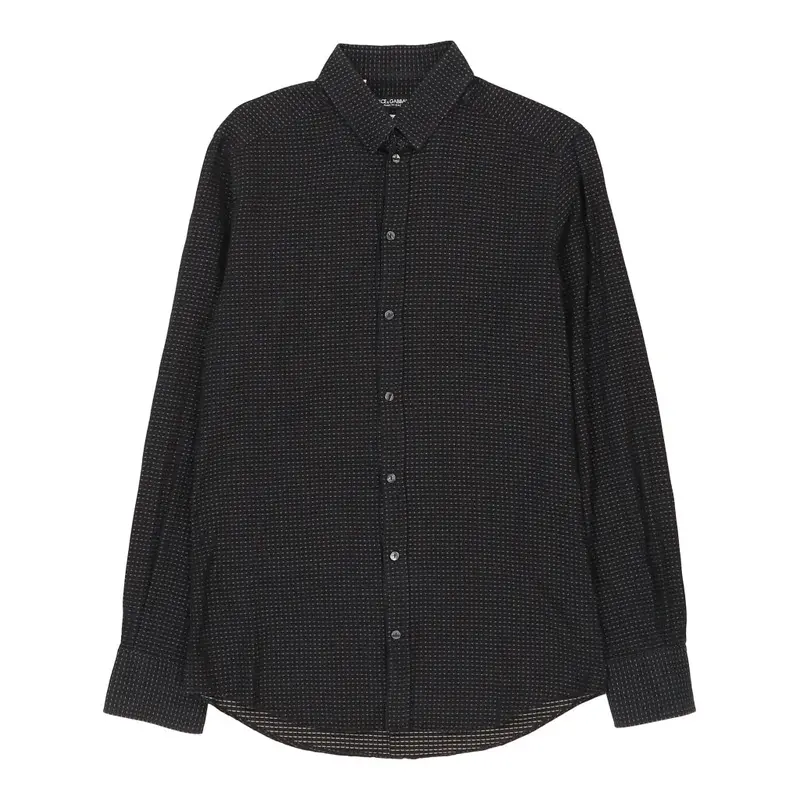Dolce & Gabbana Patterned Shirt - Medium Black Cotton