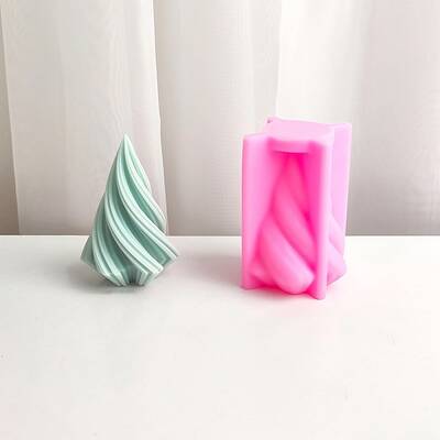 Twisted Cone Candle Food Grade Silicone Molds