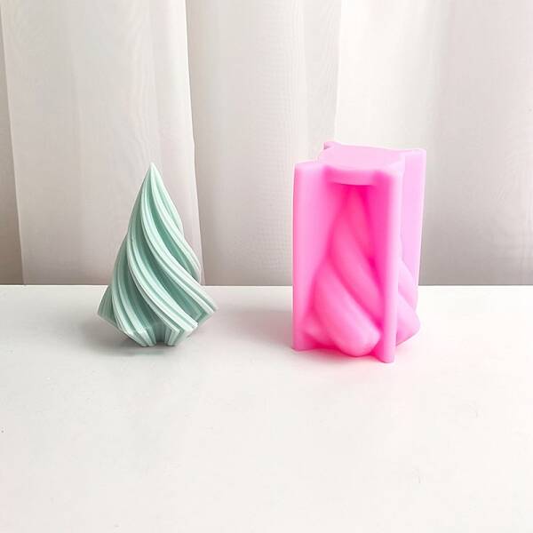 Twisted Cone Candle Food Grade Silicone Molds