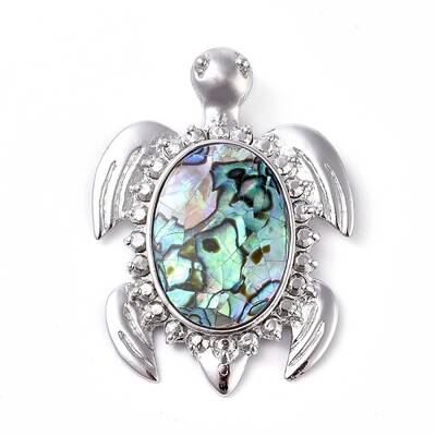 Brass Abalone Shell/Paua Shell Pendants