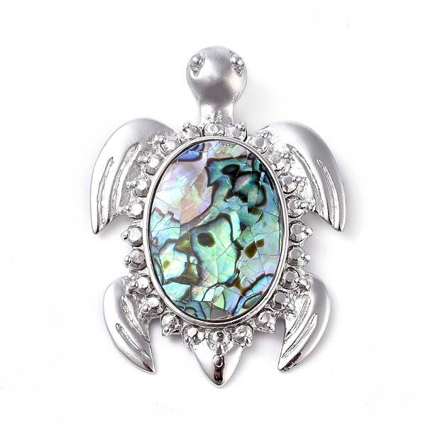 Brass Abalone Shell/Paua Shell Pendants