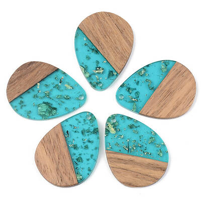 Transparent Resin & Walnut Wood Pendants