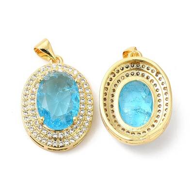 Real 16K Gold Plated Brass Micro Pave Cubic Zirconia Pendants