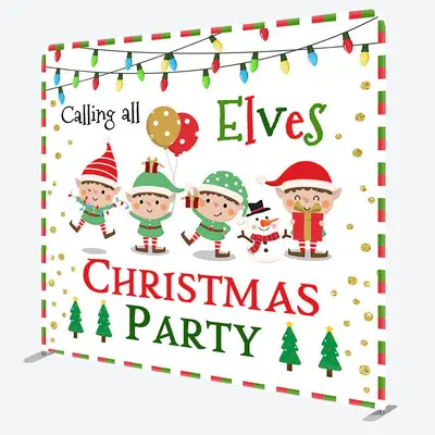 Aperturee Calling All Elves Christmas Pillow Case Backdrop - Aperturee