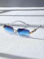 Geometric Frame Glasses, Trendy Casual Tinted Lens Glasses for Everyday Use, Fashion Accessories for Outdoor Activities