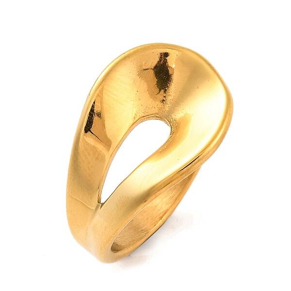 Ion Plating(IP) 304 Stainless Steel Teardrop Finger Rings for Women