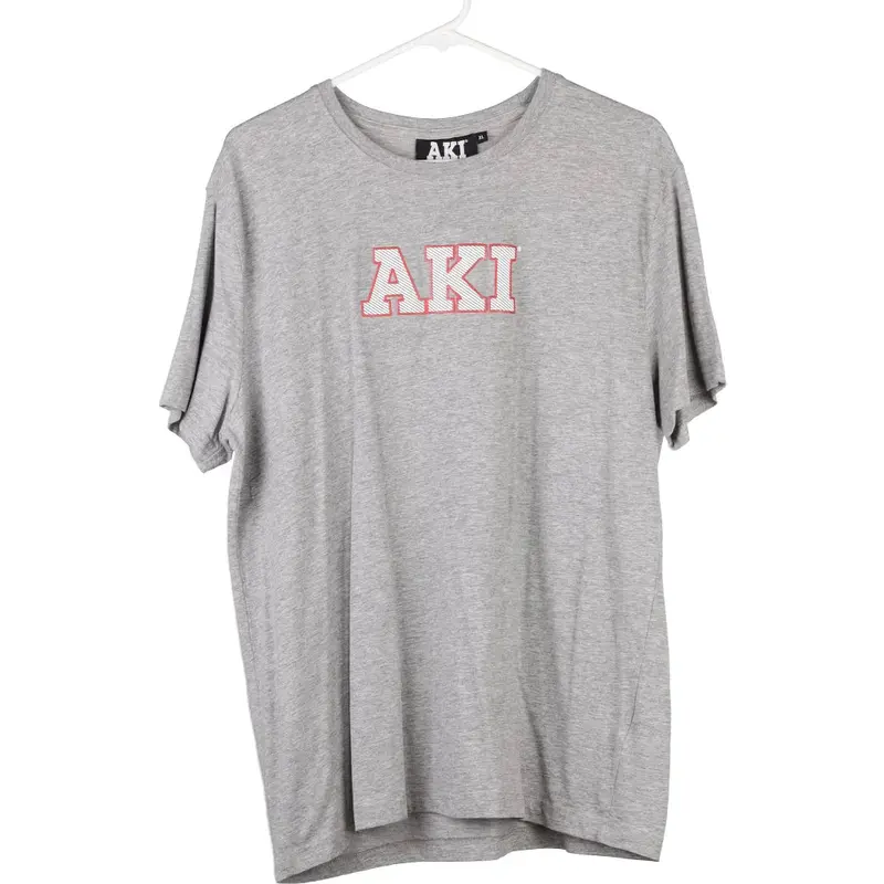 Aki Spellout T-Shirt - XL Grey Cotton