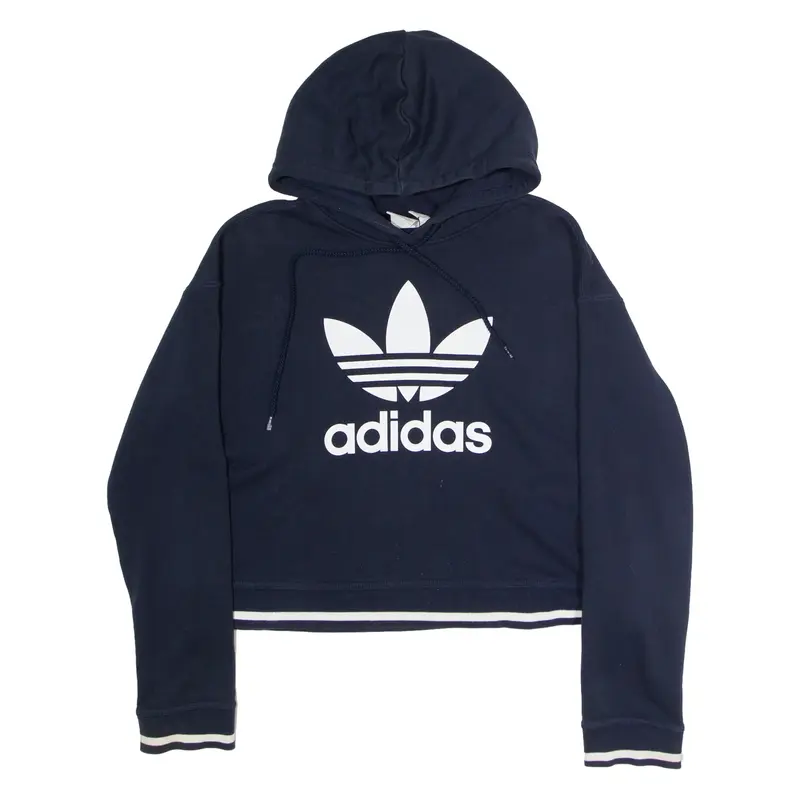 ADIDAS ORIGINALS Cropped Womens Blue Hoodie UK 10