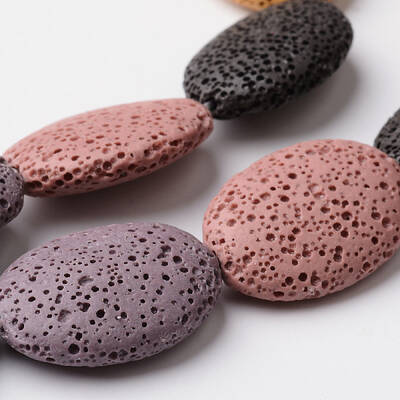 Natural Lava Rock Bead Strands