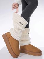 Women's Basic Solid Metal Label Decor Leg Warmers, Minimalist Womenswear, Fashionable Comfort Cozy Warm Socks for All Seasons...