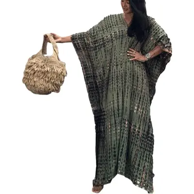 Kaftan Kaftans Caftan Dresses for Women Women's Plus Size Caftans Stripe Print tie dye Vneck Kaftan Dresses