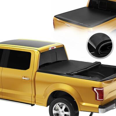 YITAMOTOR® 2019-2025 Chevy Silverado/GMC Sierra 1500 New Body Style Fleetside 6.6 ft Bed Soft Roll Up Truck Bed Tonneau Cove...
