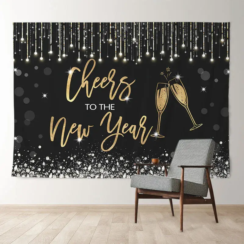 Aperturee Sweet Cheers To The New Year Together Backdrop