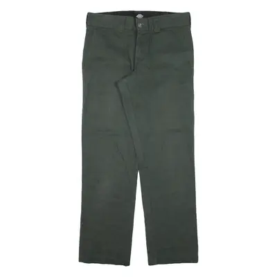 DICKIES Workwear Mens Trousers Green Slim Straight W30 L28