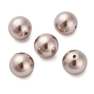 Baking Painted Pearlized Glass Pearl Round Beads