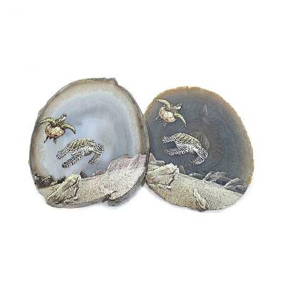 Printed Natural Agate Slice Stone Ornament
