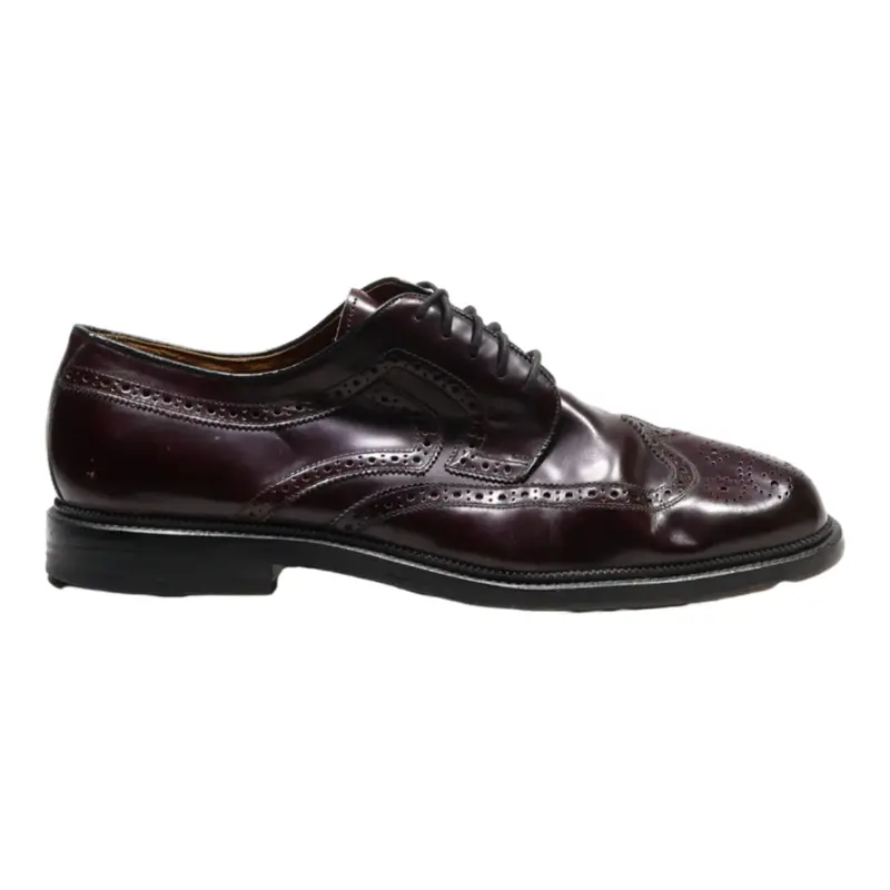 STEFANO GRISANTI Brogue Shoes Maroon Leather Mens UK 10.5