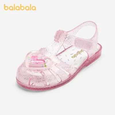 Balabala children's shoes children's sandals girls shoes 2025 summer new beach jelly shoes non-slip baby shoes