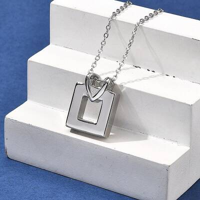 304 Stainless Steel Heart Square Urn Ashes Necklaces