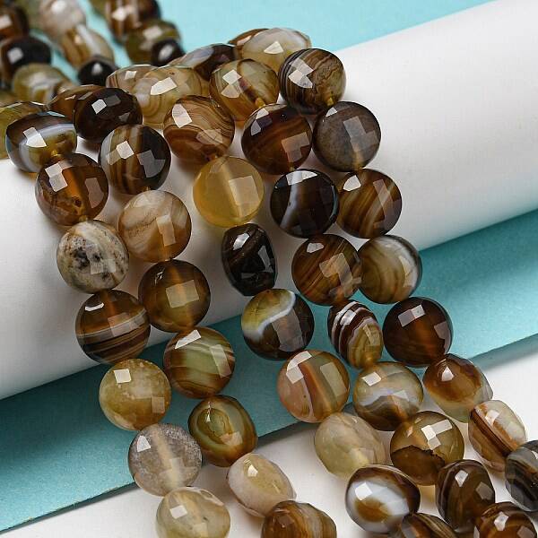 Natural Banded Agate Beads Strands