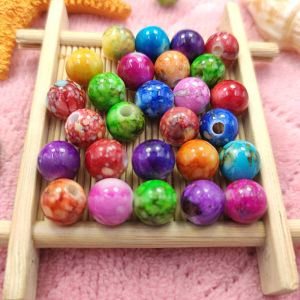 Spray Painted Acrylic Beads