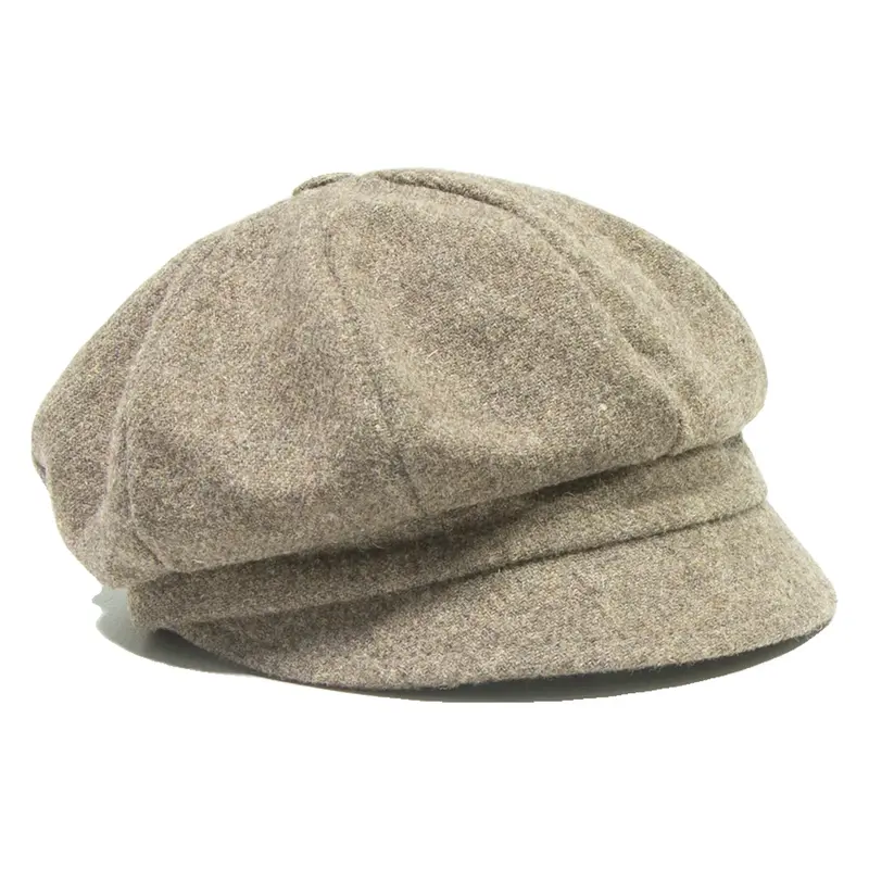 SHETLAND Mens Beret Brown Wool M