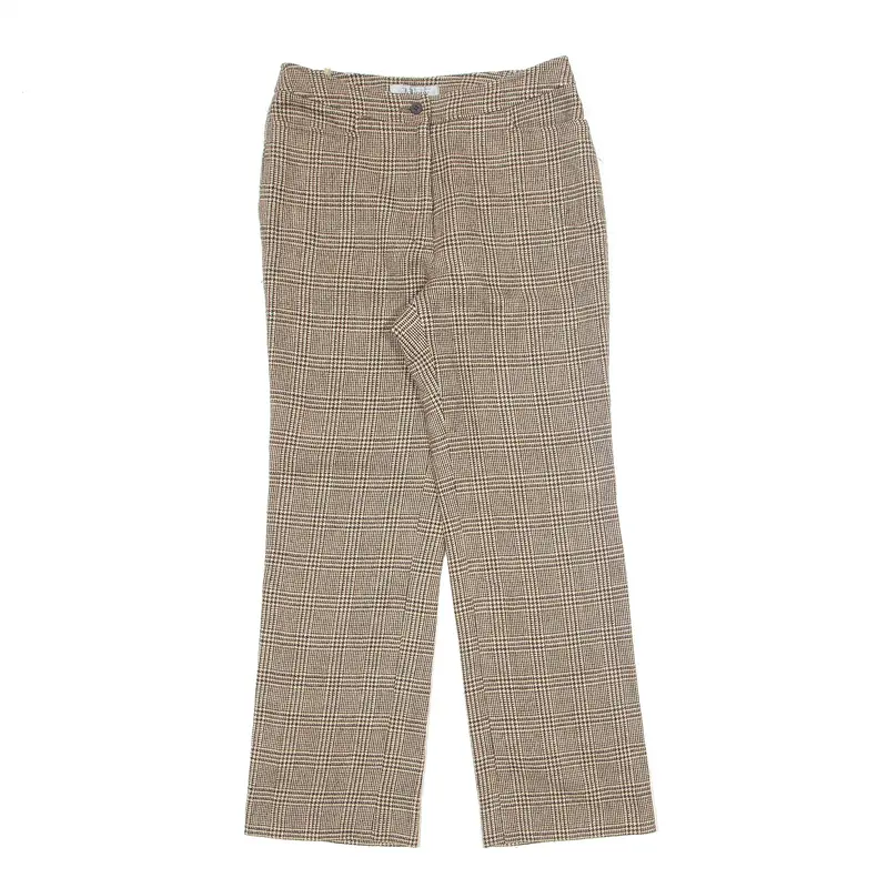 JOHANY Houndstooth Check Brown Trousers W28 L26