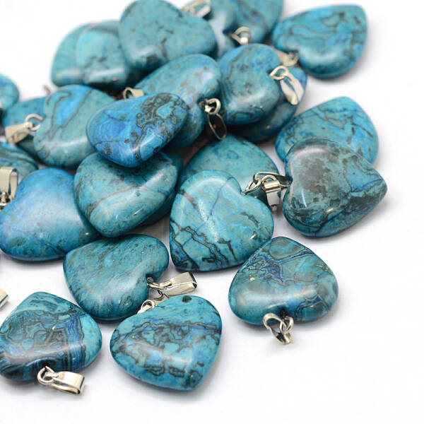 Dyed Heart Natural Gemstone Pendants
