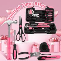 professional 39-piece mechanic tool set , small mini tool box set for entry-level basic women's tools, suitable for home and ...