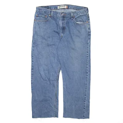 LEVI'S 505 Blue Denim Regular Straight Jeans Mens W36 L26