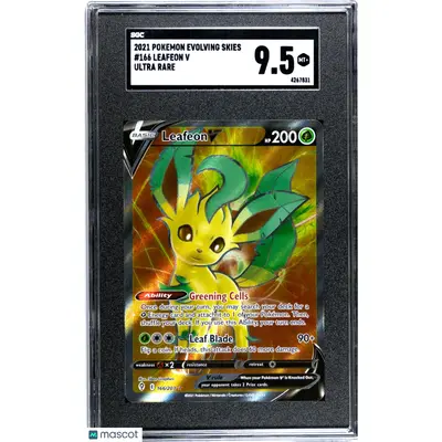 SGC 2021 Pokémon TCG Leafeon V #166 Full Art 9.5