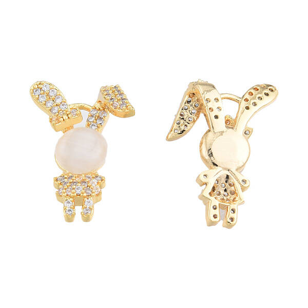 Brass Micro Pave Clear Cubic Zirconia Pendants