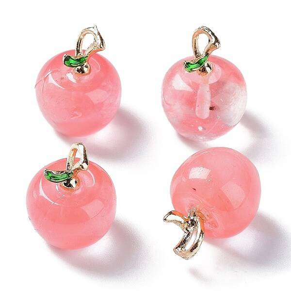 Cherry Quartz Glass Pendants
