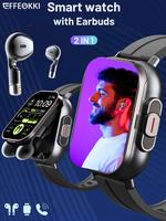 2-In-1 Smartwatch with Earbuds Built-in 2 Inch Wireless Call NFC Pedometor Fitness Watch Compatible With iPhone Android Smart...
