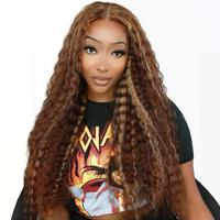 BGMgirl Brown Highlight Deep Wave 6*4 Wear Go 180% Density Glueless Pre Plucked Pre Cut Lace Closure Human Hair Wig Summer St...