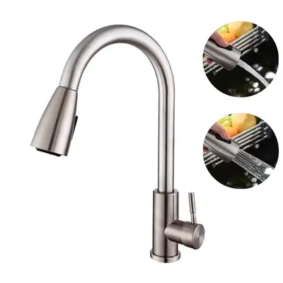 Kitchen faucet Pull out sprayer Kitchen stainless steel 360° rotating commercial single pole head kitchen faucet