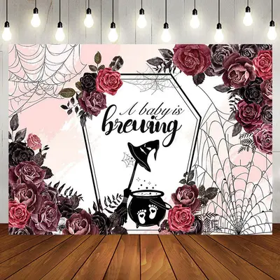 Halloween Baby Is Brewing Gender Reveal Backdrop