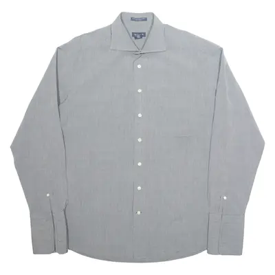GANT Mens Formal Shirt Grey Long Sleeve 2XL