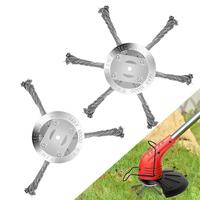 6 inch Steel Wire Rotary Brush Cutter Trimmer Head, Fits 5mm Shaft, Wired Trimmer Head Replacement for Electric Battery Power...
