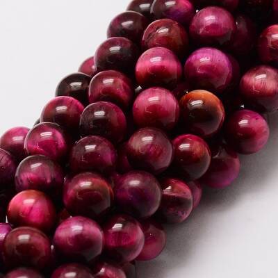 Natural Tiger Eye(Dyed & Heated) Round Beads Strands
