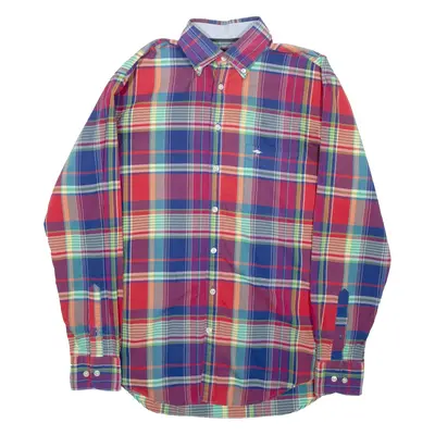 FYNCH-HATTON Mens Shirt Red Check Long Sleeve M