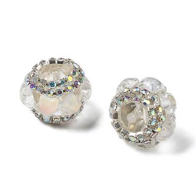 Acrylic Rhinestone Rondelle Beads