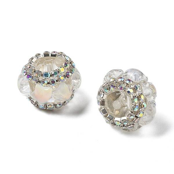 Acrylic Rhinestone Rondelle Beads