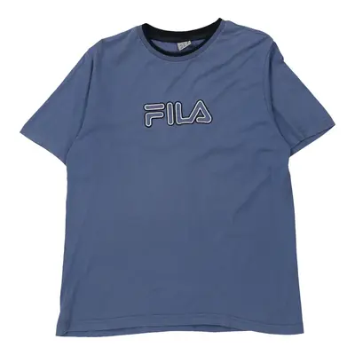 Age 16 Fila Spellout T-Shirt - XL Blue Cotton