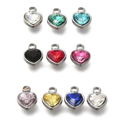 304 Stainless Steel with Rhinestone Pendants