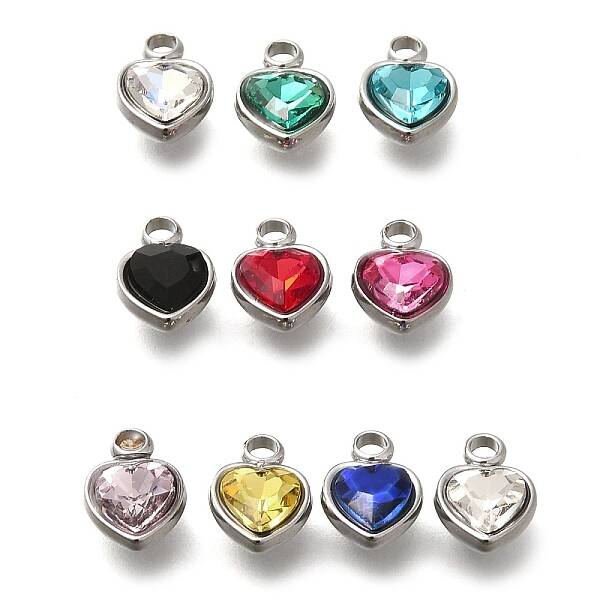 304 Stainless Steel with Rhinestone Pendants